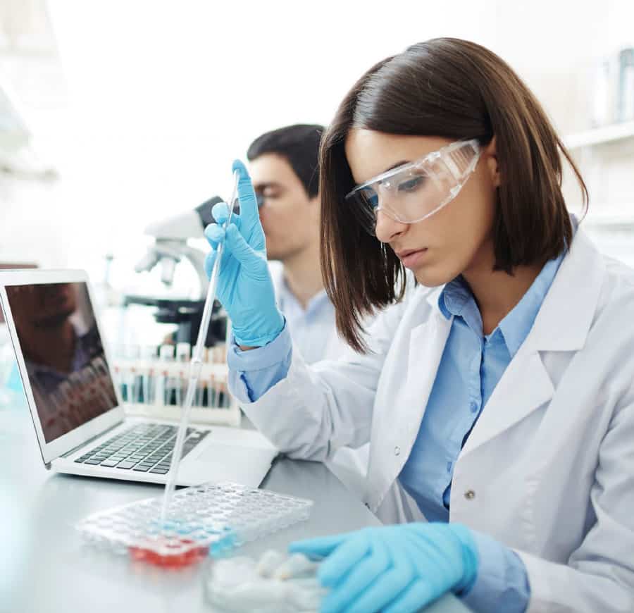 Lab workers